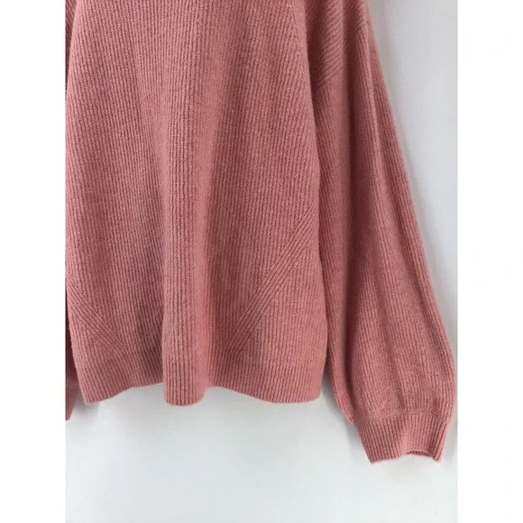 Halogen Sweater Women Size X1 Wool Blend Ruffles Neck Blush - Picture 3 of 16